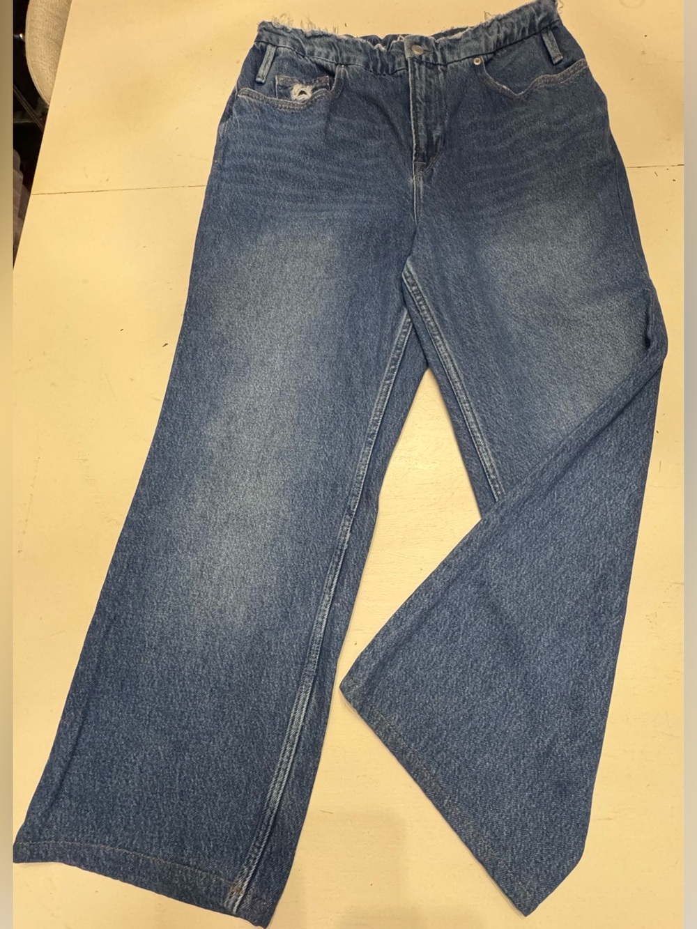 Good American GOOD ’90s RELAXED JEANS GFXCULB859 Medium BLUE541 Raw Waist Band